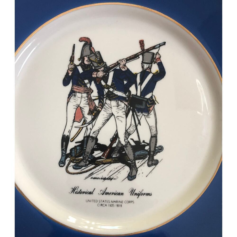 Vtg.US Ceramics Historical American Uniforms Set of 2 Collectors Plates 10.5" - Picture 7 of 9